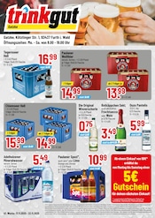 Trinkgut Getränkemärkte Prospekt der aktuellen Woche mit 4 Seiten, gültig von 17.11.2025 bis 22.11.2025, in Furth im Wald und Umgebung Aktueller Trinkgut Getränkemärkte Prospekt in Furth im Wald und Umgebung, "Aktuelle Angebote" mit 4 Seiten, 17.11.2025 - 22.11.2025