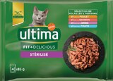 Sachet repas pour chat adulte stérilisé sélection de volailles & poissons - ULTIMA dans le catalogue Intermarché Super