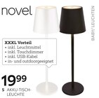 Akku-Tischleuchte Angebote von Novel bei XXXLutz Möbelhäuser Ibbenbüren für 19,99 €