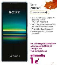 Smartphone Xperia 1 bei A-Team Mobilfunk-Concept GmbH in Hürth Smartphone Xperia 1 im Angebot bei A-Team Mobilfunk-Concept GmbH Hürth für 1,00 €