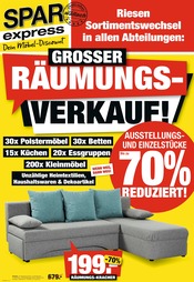 Aktueller Spar-Express Prospekt mit Couch, "GROSSER RÄUMUNGS-VERKAUF", Seite 1