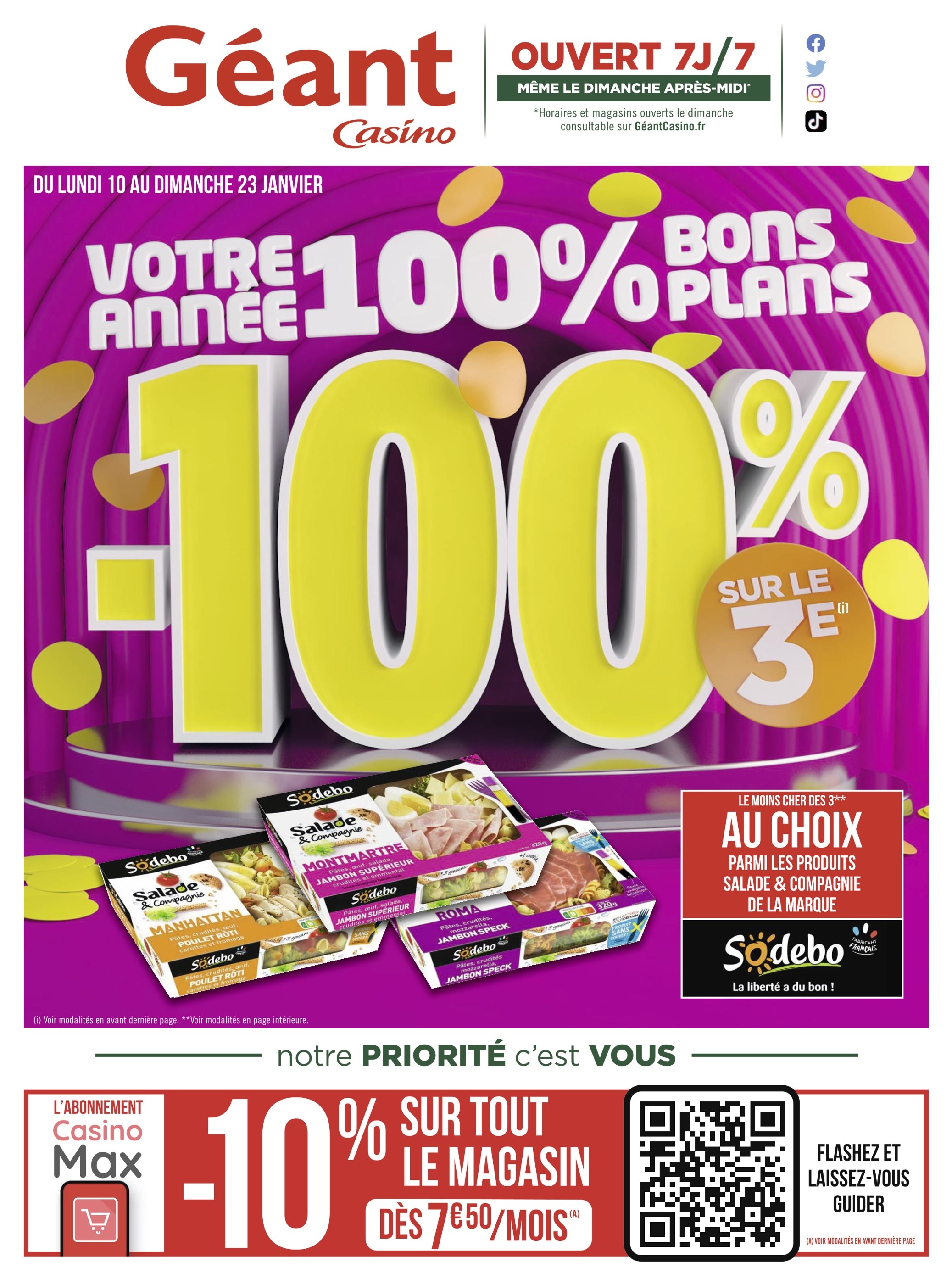 Catalogue Géant Casino à Ermont, avec 36 pages Prospectus Géant Casino à Ermont, "Votre année 100% bons plans", 36 pages, 10/01/2022 - 23/01/2022