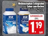 Aktuelles Schlagrahm oder Sahne zum Kochen Angebot bei EDEKA in Regensburg ab 1,19 €