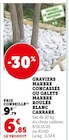 Graviers marbre concassés ou galets marbre roulés blanc carrare en promo chez Super U Compiègne à 6,85 €