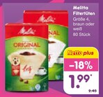 Filtertüten braun Angebote von Melitta bei Netto Marken-Discount Rosenheim für 1,99 €