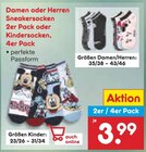 Damen oder Herren Sneakersocken 2er Pack oder Kindersocken, 4er Pack Angebote bei Netto Marken-Discount Heidenheim für 3,99 €