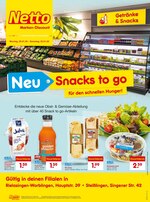 Netto Marken-Discount Prospekt "Snacks to go für den schnellen Hunger!", 2 Seiten, für Stockach, 20.01.2020 - 25.01.2020 Netto Marken-Discount Prospekt "Snacks to go für den schnellen Hunger!", 2 Seiten, für Stockach, 20.01.2020 - 25.01.2020