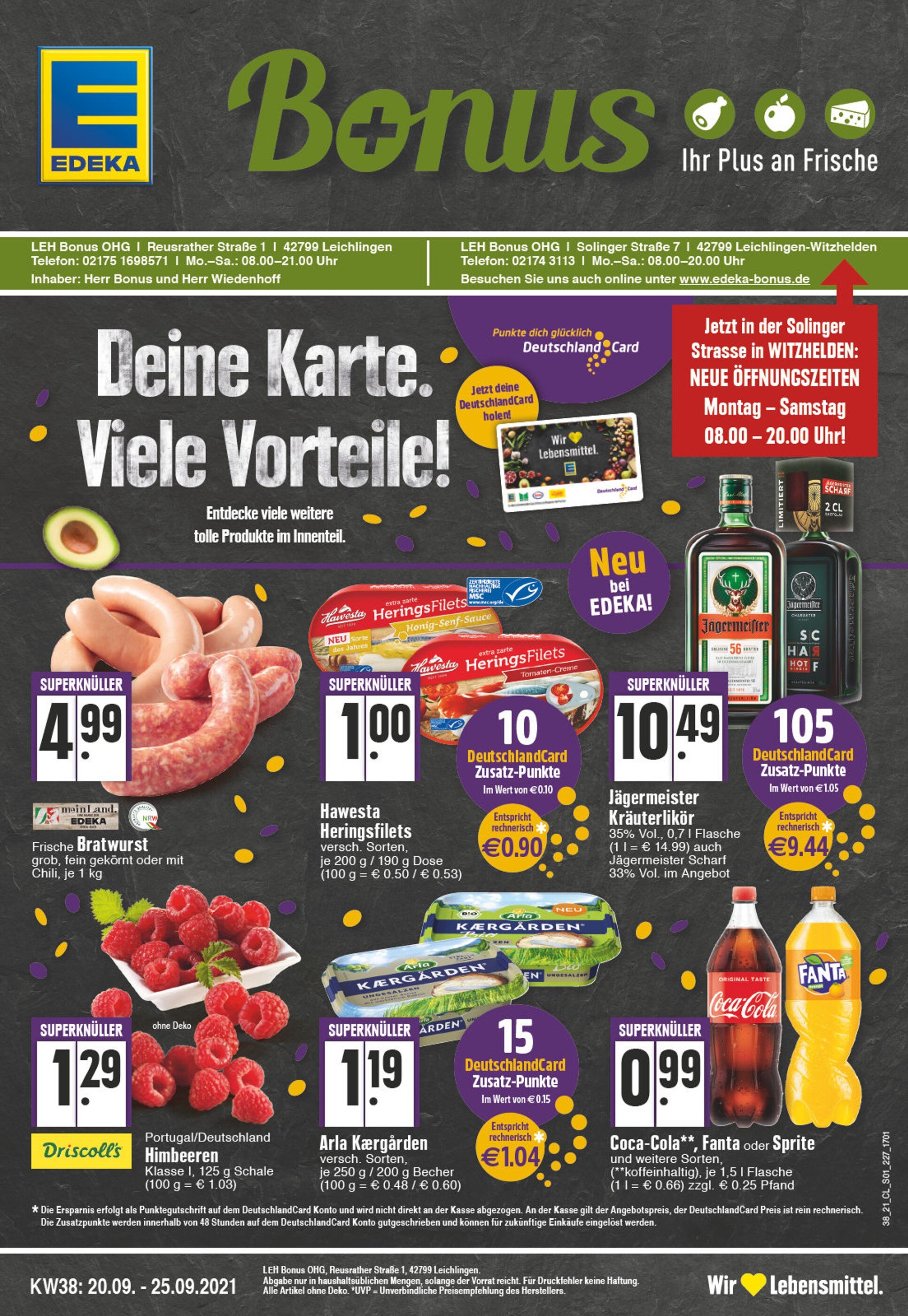 EDEKA Prospekt für Leichlingen mit 32 Seiten EDEKA Prospekt für Leichlingen: "Aktuelle Angebote", 32 Seiten, 20.09.2021 - 25.09.2021