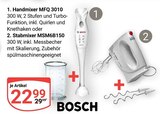 Handmixer MFQ 3010 Angebote von BOSCH bei GLOBUS Erftstadt für 22,99 €