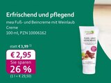 Fuß- und Beincreme mit Weinlaub Creme bei mea - meine apotheke im Prospekt "" für 2,95 €
