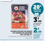 Viande séchée de boeuf ou Viande de Grisons -25% de sel - U en promo chez U Express Bondy à 2,88 €