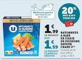 Bi1 Avallon - Promo Bâtonnets à base de chair de poissons saveur crabe Promo Bâtonnets à base de chair de poissons saveur crabe à 1,59 € dans le catalogue Bi1 à Avallon