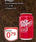 Dr Pepper Angebote von Dr Pepper bei GLOBUS Ludwigshafen für 0,79 €