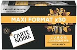 LE 2ÈME À -60% SUR LA GAMME DES CAPSULES DE CAFÉ X 30 CARTE NOIRE - Carte Noire en promo chez Supermarchés Match LE 2ÈME À -60% SUR LA GAMME DES CAPSULES DE CAFÉ X 30 CARTE NOIRE - Carte Noire dans le catalogue Supermarchés Match
