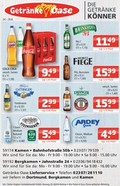 Cola im Getränke Oase Prospekt in Kamen Aktueller Getränke Oase Prospekt mit Cola, "Aktuelle Angebote", Seite 1