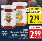 Naturrein Konfitüre Extra Garten Erdbeeren Angebote von d'arbo bei E center Troisdorf für 2,79 €