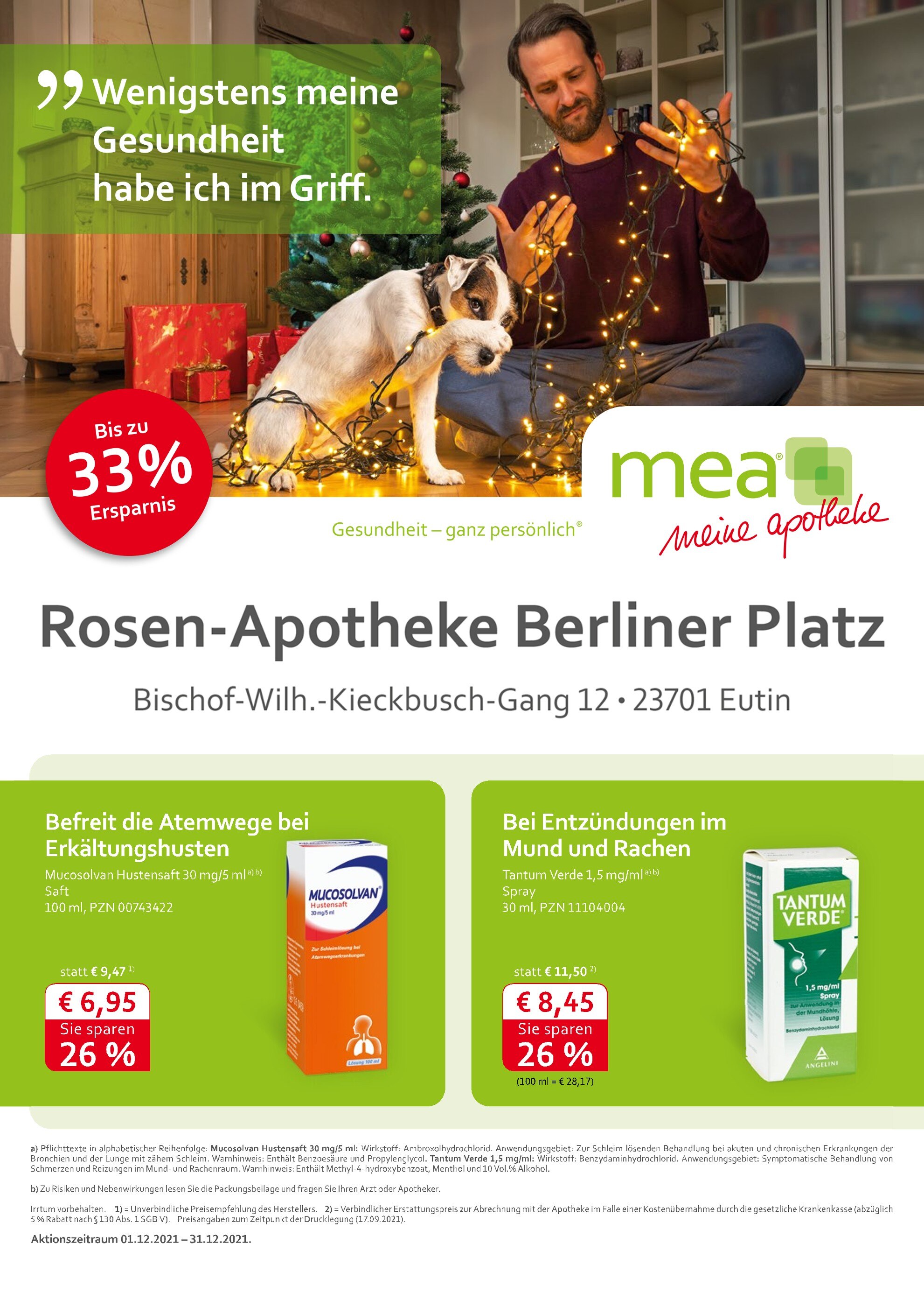 mea - meine apotheke Prospekt für Sielbek mit 4 Seiten mea - meine apotheke Prospekt für Sielbek: "Unsere Dezember-Angebote", 4 Seiten, 01.12.2021 - 31.12.2021