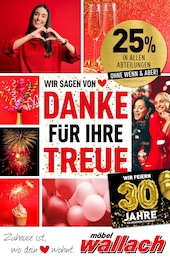 Aktueller Möbel Wallach Möbel & Einrichtung Prospekt für Wustrow: WIR SAGEN DANKE FÜR IHRE TREUE mit 8} Seiten, 27.12.2025 - 03.01.2026