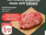 GLOBUS - Hackepeter Mild gewürzt Angebot im Prospekt Hackepeter Mild gewürzt bei GLOBUS im Prospekt "" für 5,40 €