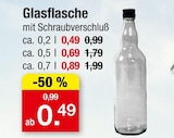 Glasflasche mit Schraubverschluss ca. 0,2 l für 0,49 € bei Zimmermann im Angebot Glasflasche mit Schraubverschluss ca. 0,2 l im aktuellen Zimmermann Prospekt