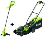 Lot coupe-bordures sans fil et tondeuse hybride RYOBI (avec 2 batteries 18V et 1 chargeur) - Ryobi en promo chez Castorama Lot coupe-bordures sans fil et tondeuse hybride RYOBI (avec 2 batteries 18V et 1 chargeur) - Ryobi dans le catalogue Castorama