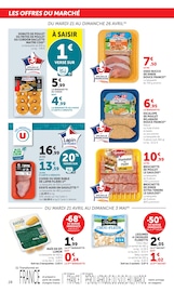 Poulet en promo dans le catalogue U Express à la page 28