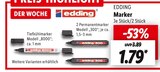Marker von EDDING für 1,79 € bei Lidl im Angebot Marker von EDDING im aktuellen Lidl Prospekt