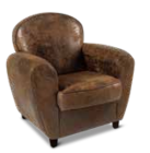 Fauteuil vintage marron Club II dans le catalogue But