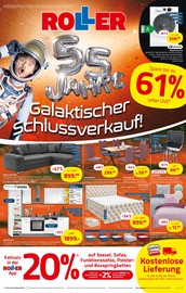 Aktueller ROLLER Prospekt mit Bettwäsche, "55 JAHRE - Galaktischer Schlussverkauf!", Seite 1