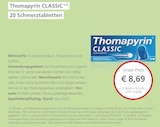 20 Schmerztabletten im LINDA Partnerapotheke Prospekt 20 Schmerztabletten von Thomapyrin CLASSIC im aktuellen LINDA Partnerapotheke Prospekt für 8,69 €