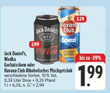 Alkoholisches Mischgetränk Angebote von Jack Daniel's, Wodka Gorbatschow oder Havana Club bei E center Coburg für 1,99 €