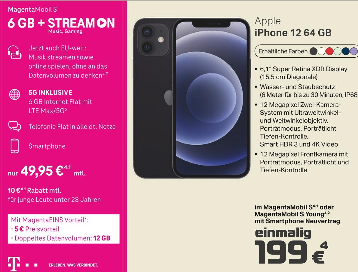 cosmophone Hannover - iPhone 12 64 GB iPhone 12 64 GB Angebot bei cosmophone Hannover im Prospekt Aktuelle Angebote