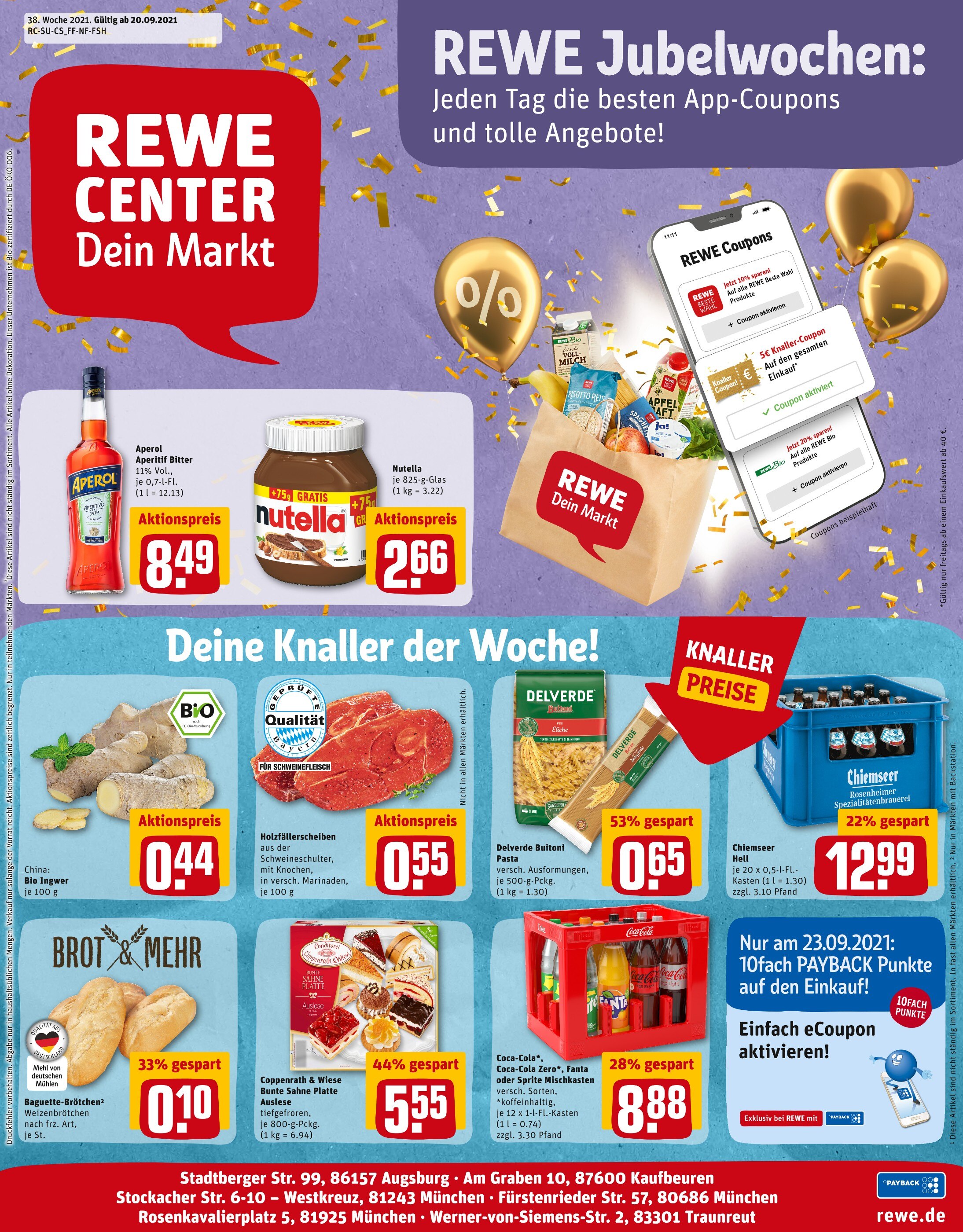 REWE Prospekt für Gräfelfing mit 25 Seiten REWE Prospekt für Gräfelfing: "Angebote im Markt", 25 Seiten, 20.09.2021 - 25.09.2021