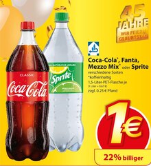 Coca-Cola*, Fanta, Mezzo Mix* oder Sprite bei famila Nordost in Hannover Coca-Cola*, Fanta, Mezzo Mix* oder Sprite im Angebot bei famila Nordost Hannover für 1,00 €