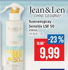 Sonnenspray Sensitiv LSF 50 im Angebot bei Kaufhaus Stolz in Flensburg Sonnenspray Sensitiv LSF 50 Angebote von Jean & Len bei Kaufhaus Stolz Flensburg für 9,99 €