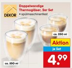 Doppelwandige Thermogläser Angebote von DEKOR bei Netto Marken-Discount Memmingen für 4,99 €