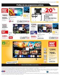 Prix et réduction Support Tv dans le prospectus Carrefour en cours Offre Support Tv dans le catalogue Carrefour du moment à la page 23