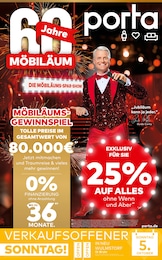 Aktueller porta Möbel Prospekt, "60 JAHRE MÖBILÄUM", mit Angeboten der Woche, gültig von 28.09.2025 bis 28.09.2025