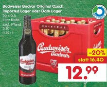 Original Czech Imported Lager oder Dark Lager bei Netto Marken-Discount in Markranstädt Original Czech Imported Lager oder Dark Lager im Angebot bei Netto Marken-Discount Markranstädt für 12,99 €