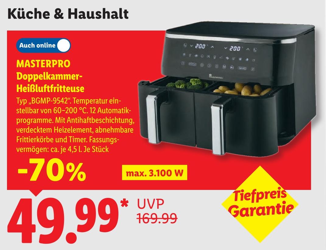 Doppelkammmer-Heißluftfritteuse