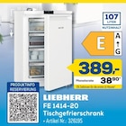 Aktuelle Gefriertruhe Angebote bei EURONICS in Hagen (Stadt der FernUniversität) Aktuelles FE 1414-20 Tischgefrierschrank Angebot bei EURONICS in Hagen (Stadt der FernUniversität) ab 389,00 €
