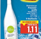Preussenquelle Mineralwasser von Rheinsberger für 1,11 € bei E center im Angebot Preussenquelle Mineralwasser von Rheinsberger im aktuellen E center Prospekt