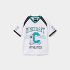 T-shirt col en V Minecraft blanc garçon en promo chez La Halle T-shirt col en V Minecraft blanc garçon dans le catalogue La Halle