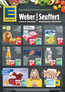 EDEKA Schweinfurt Prospekt der aktuellen Woche, gültig von 22.06.2026 bis 27.06.2026 Aktueller EDEKA Schweinfurt Prospekt "Wir lieben Lebensmittel!" mit 8 Seiten