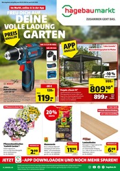 Aktueller Hagebaumarkt Prospekt mit Bohrmaschine, "FREU DICH AUF DEINE VOLLE LADUNG GARTEN", Seite 1