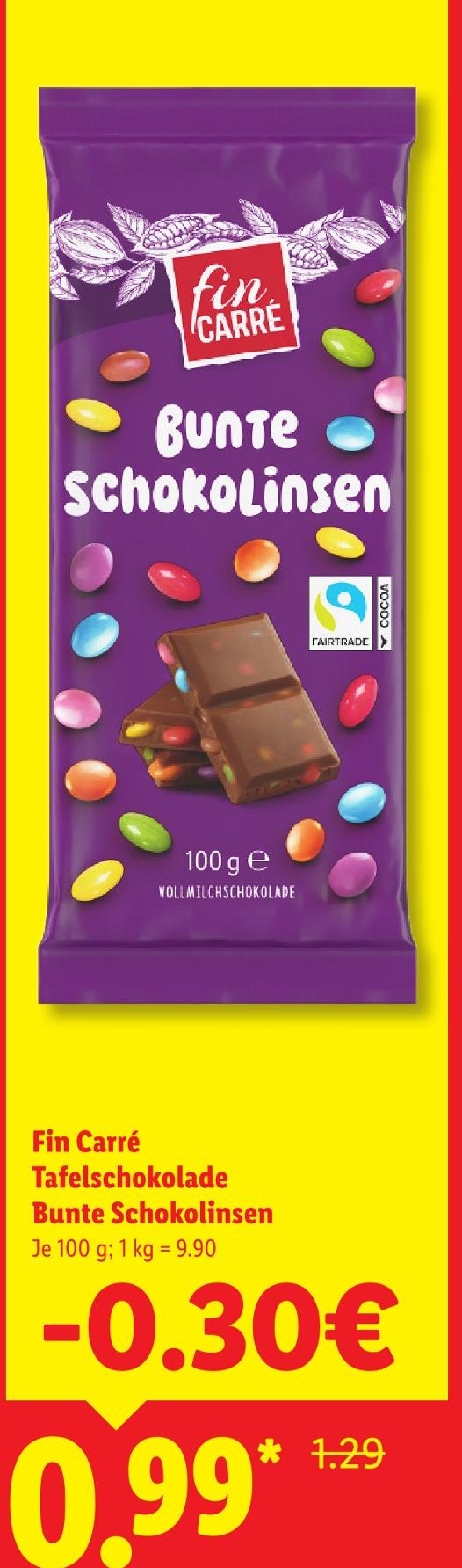 Tafelschokolade Bunte Schokolinsen