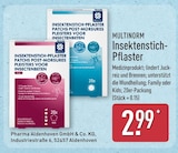 Insektenstich-Pflaster von MULTINORM für 2,99 € bei ALDI Nord im Angebot Insektenstich-Pflaster von MULTINORM im aktuellen ALDI Nord Prospekt