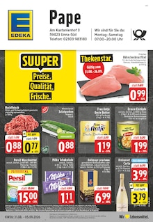 EDEKA Prospekt der Woche "Aktuelle Angebote" Seite 1, 31.08.2026 bis 05.09.2026 für Unna Aktueller EDEKA Prospekt "Aktuelle Angebote" Seite 1 von 28 Seiten für Unna
