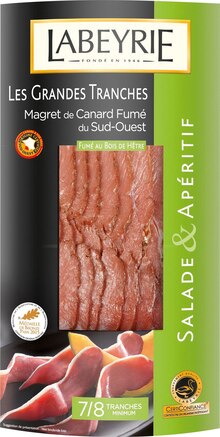 Les Grandes Tranches de magret de canard I.G.P. Sud-Ouest fumé - Monoprix à Colombes Les Grandes Tranches de magret de canard I.G.P. Sud-Ouest fumé en promo chez Monoprix Colombes à 4,29 €