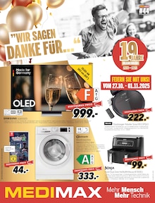 MEDIMAX Prospekt der KW 44  ""WIR SAGEN DANKE FÜR…"" Aktueller MEDIMAX Prospekt ""WIR SAGEN DANKE FÜR…"" Seite 1 von 8 Seiten